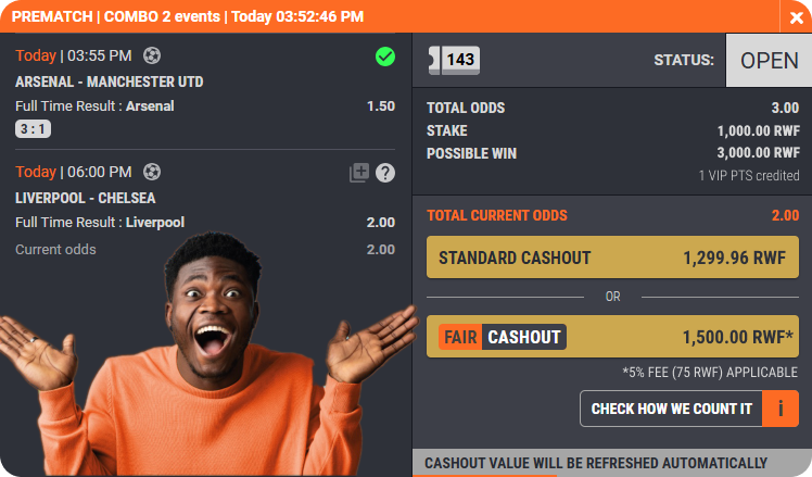 Fair cashout example